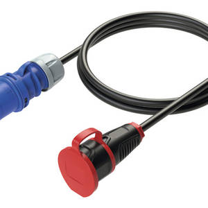 CEE-Adapterleitung CEE-Stecker PCE 16 A, 3-polig, schwarz-blau